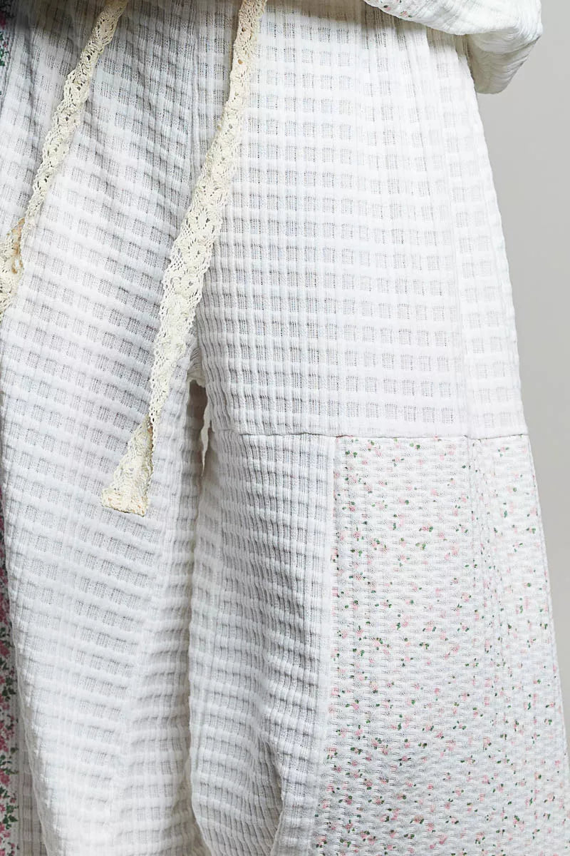 POL Patchwork Mixed Knit Wide Leg Pants, Pants, $ 69.00, A Moment Of Now™