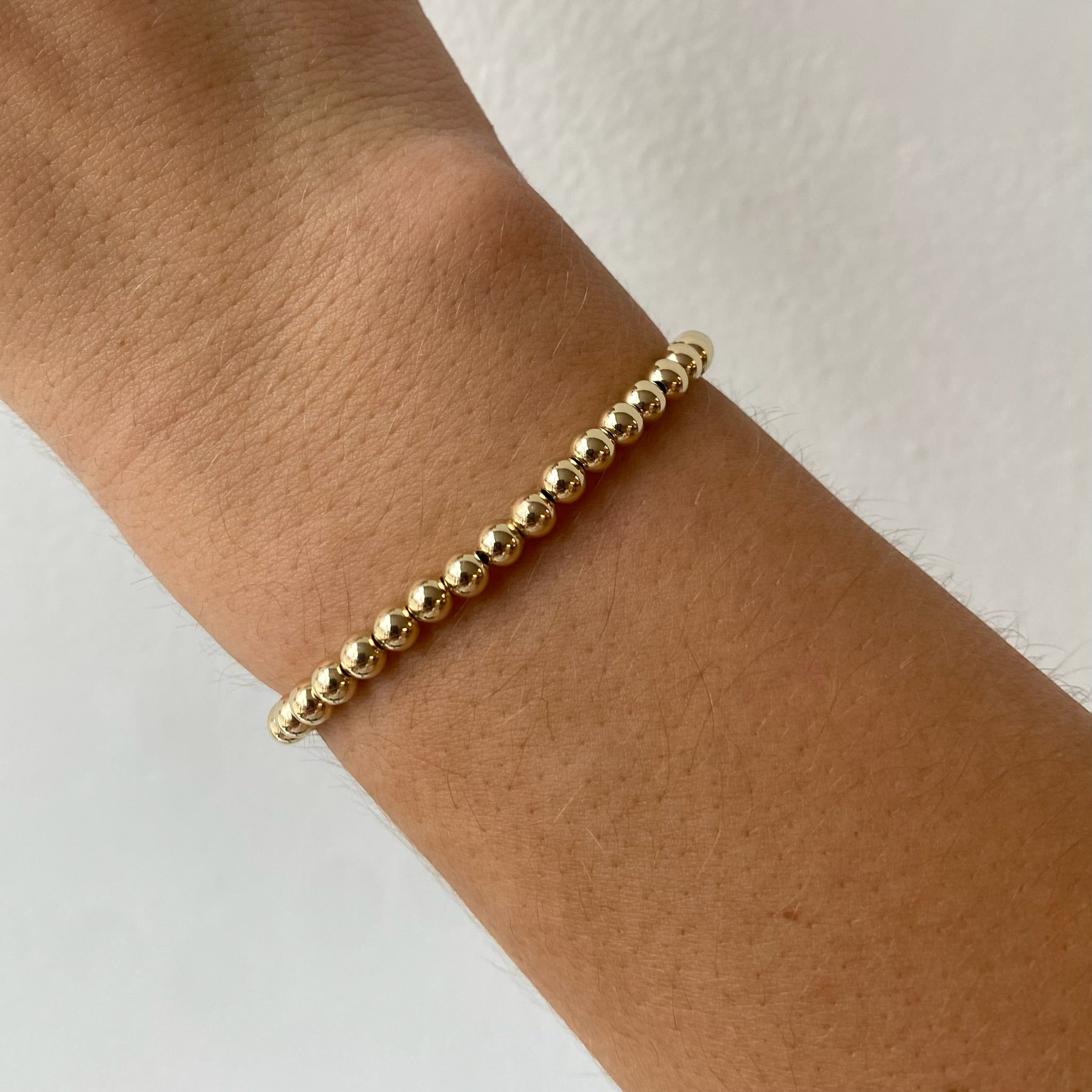 Juno Bracelet 4mm | 14K Gold Filled Beaded Stretch, Bracelets, $ 58.00, A Moment Of Now™