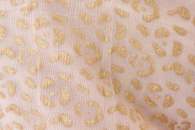 Leopard Chiffon Dress in Blush + Gold | Boutique In USA, Dresses, $ 180.00, A Moment Of Now™