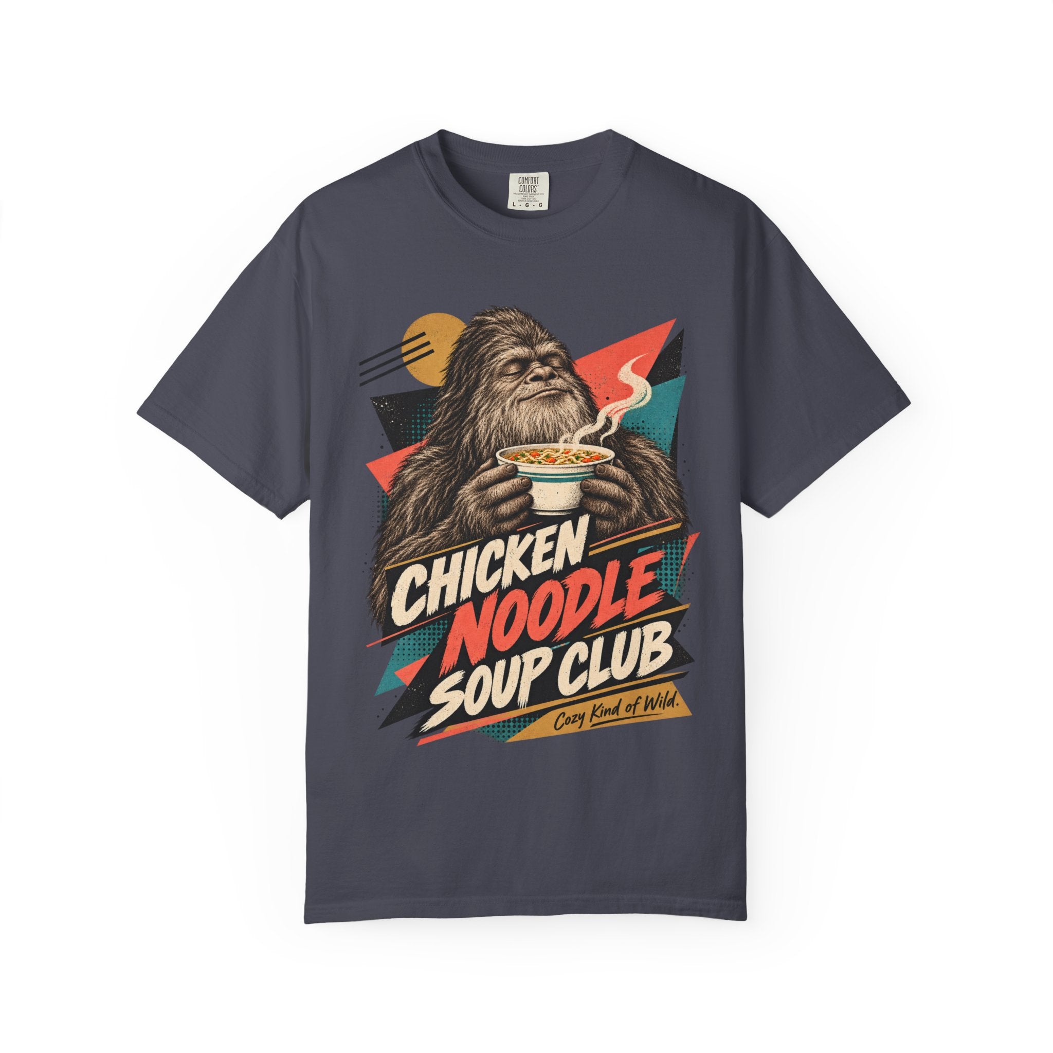 Chicken Noodle Soup Club Bigfoot T-Shirt | Retro Soup Lover Tee
