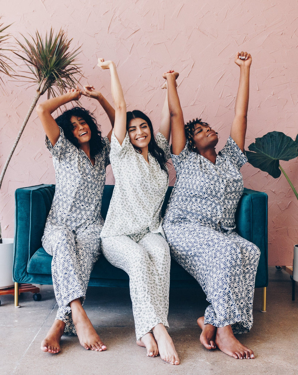 Leopard Pajama Modal Set in Cream + Sage | Boutique In USA, PJs, $ 138.00, A Moment Of Now™