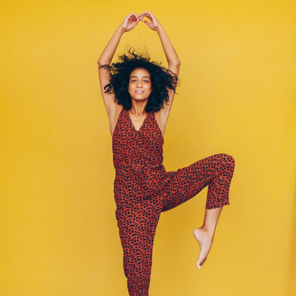 Leopard Strappy Jumpsuit in Sienna + Black | Boutique In USA, Jumpsuits, $ 140.00, A Moment Of Now™