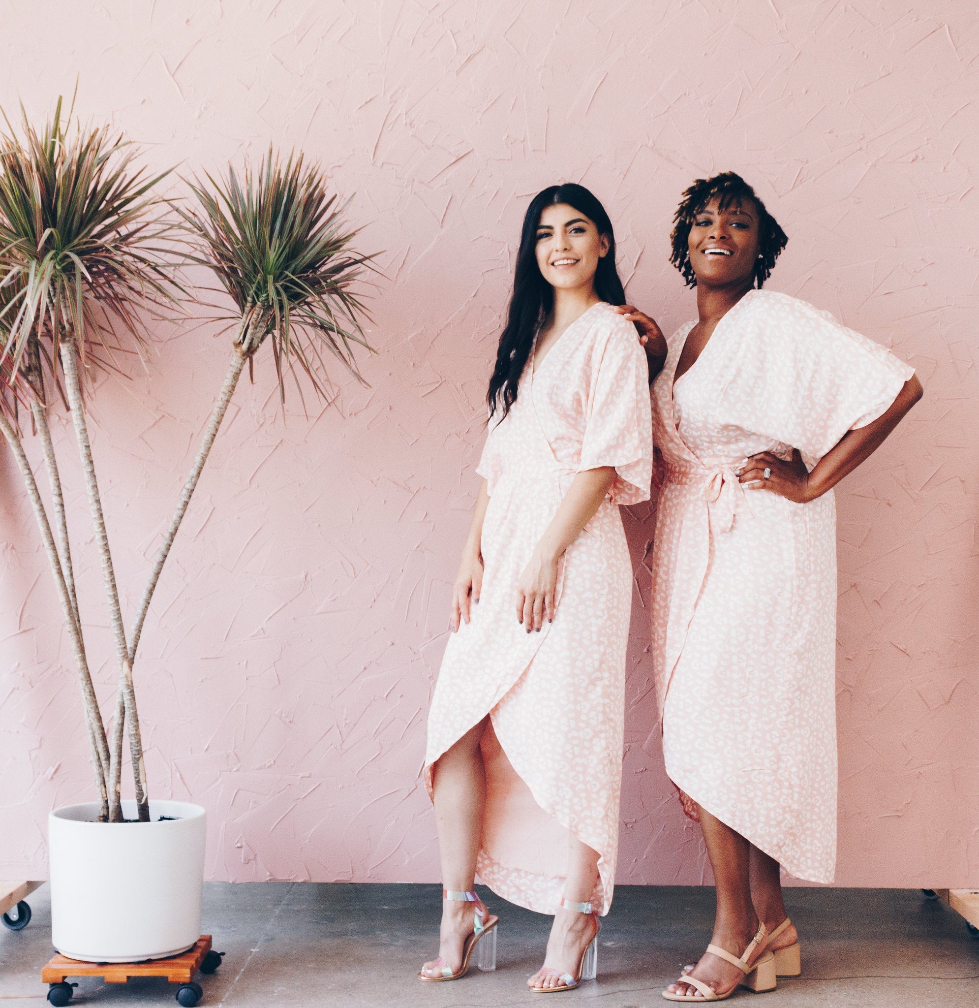 Leopard Maxi Wrap Dress in Blush + Cream | Boutique In USA, Dresses, $ 180.00, A Moment Of Now™