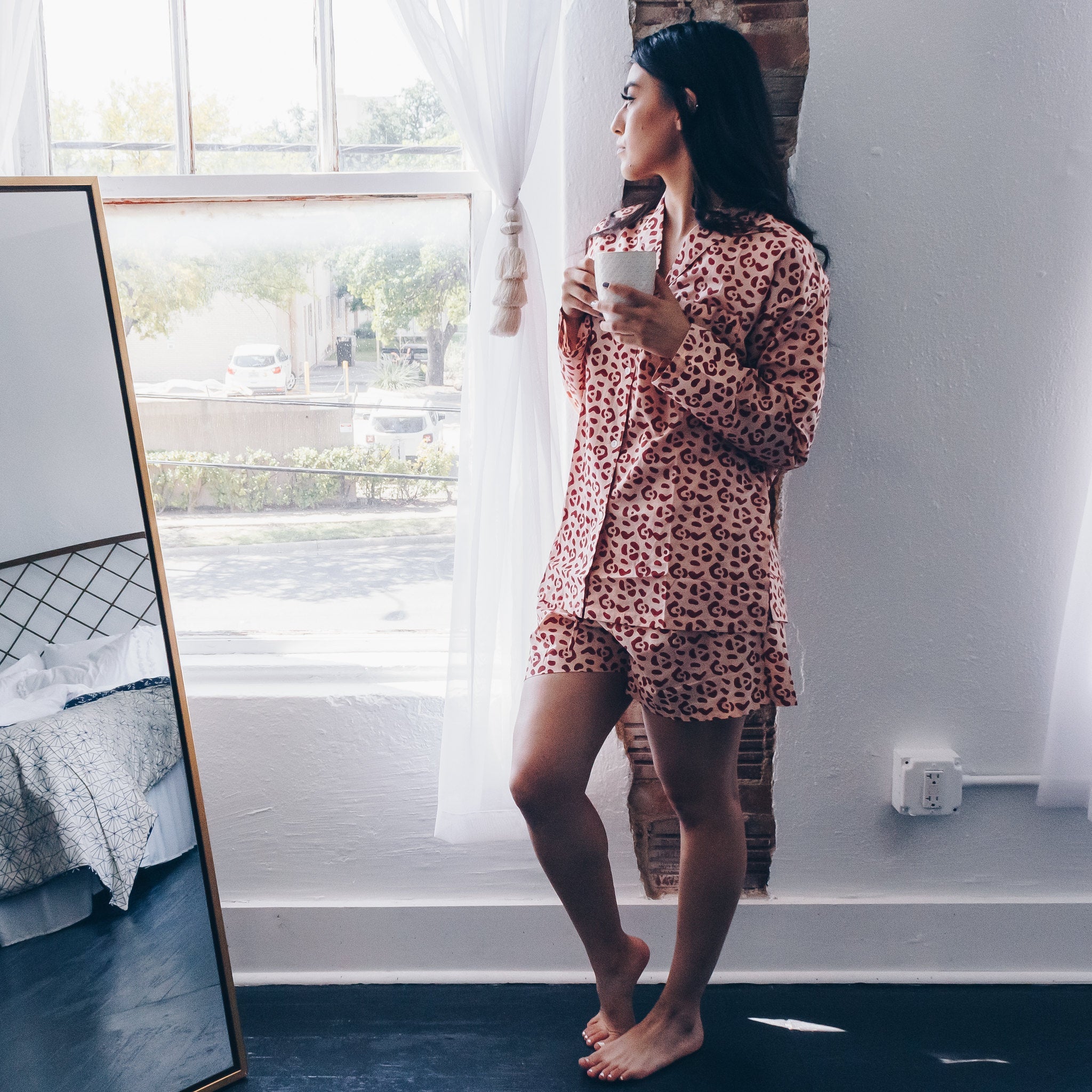 Organic Cotton Leopard Pajama Set in Blush + Berry | Boutique In USA, PJs, $ 120.00, A Moment Of Now™
