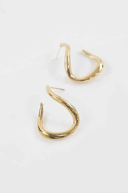 Winding Post 14K Gold Plated Stainless Steel Earrings, Earrings, $ 18.00, A Moment Of Now™