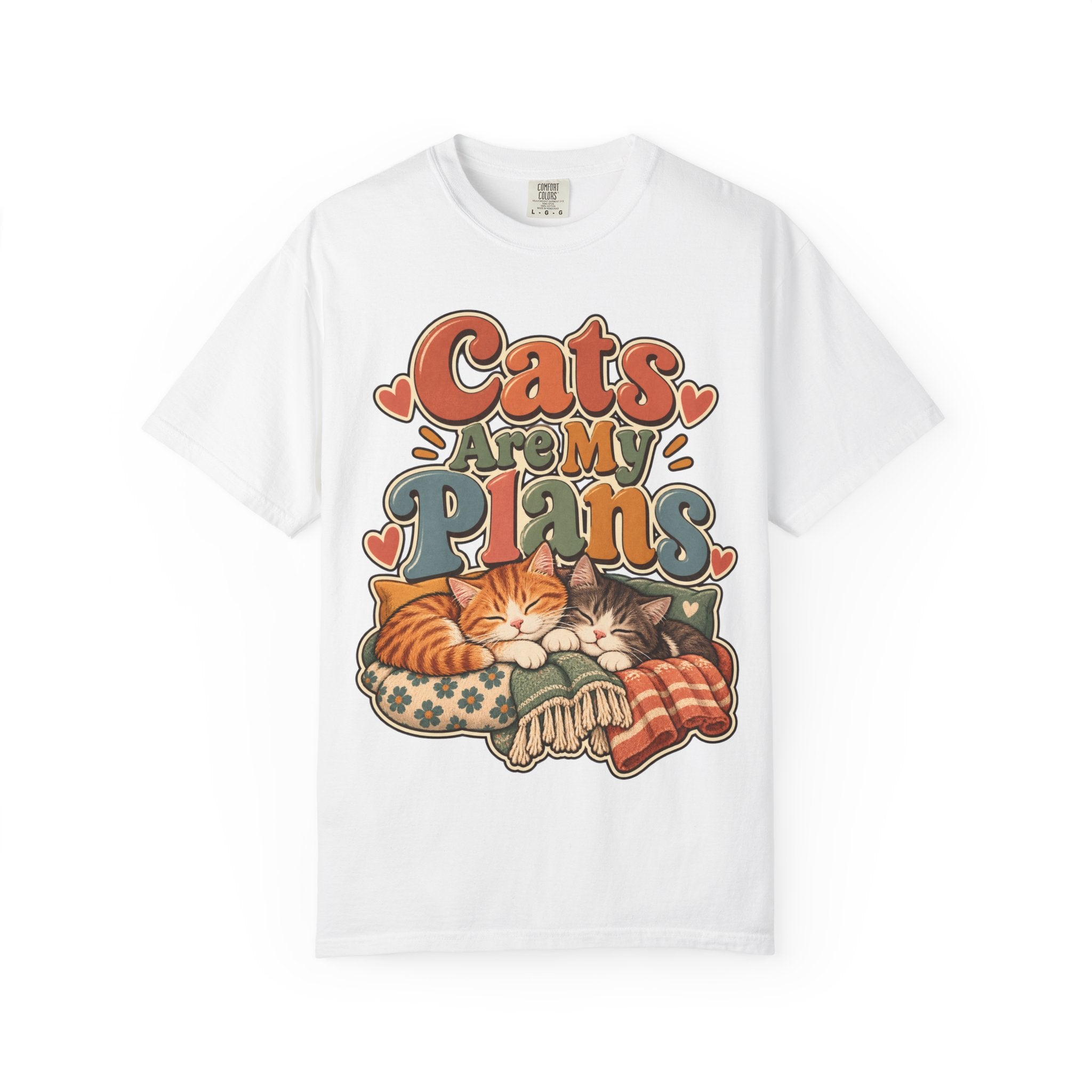 Cats Are My Plans T-Shirt — Retro Sleeping Cats Comfort Colors® Tee