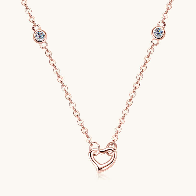 Moissanite 925 Sterling Silver Heart Necklace, Necklaces, $ 68.00, A Moment Of Now™