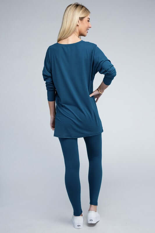 Brushed DTY Microfiber Loungewear Set, ZENANA, $ 36.95