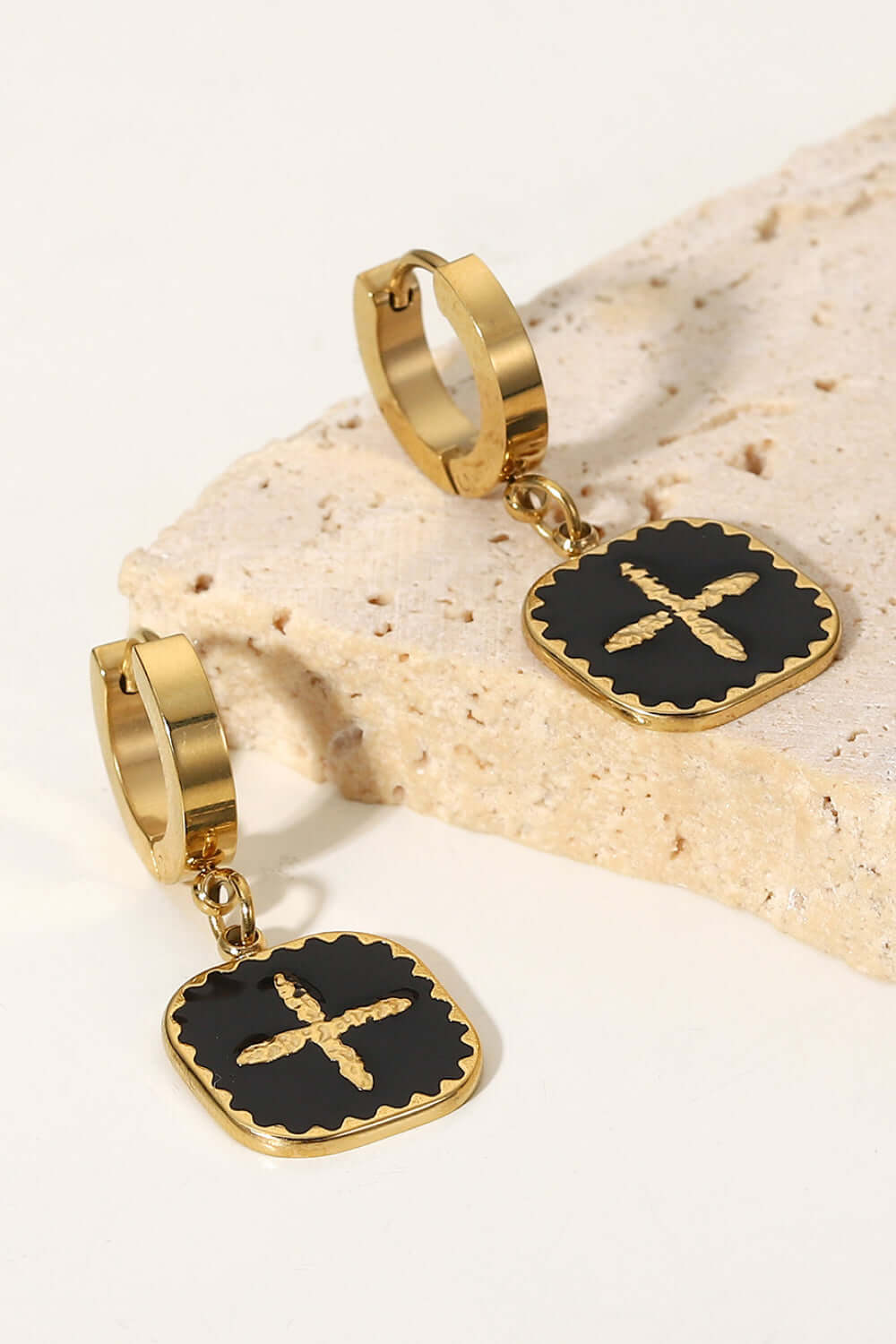 Stylish Plus Sign Square Shape Drop Earrings, Earrings, $ 12.00, A Moment Of Now™