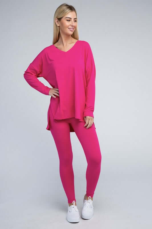 Brushed DTY Microfiber Loungewear Set, ZENANA, $ 36.95