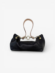 Blair East West Shoulder Bag - Black Leather with Brass Hardware
