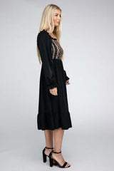 Black Square Neck Smocked Dress, Nuvi Apparel, $ 41.95