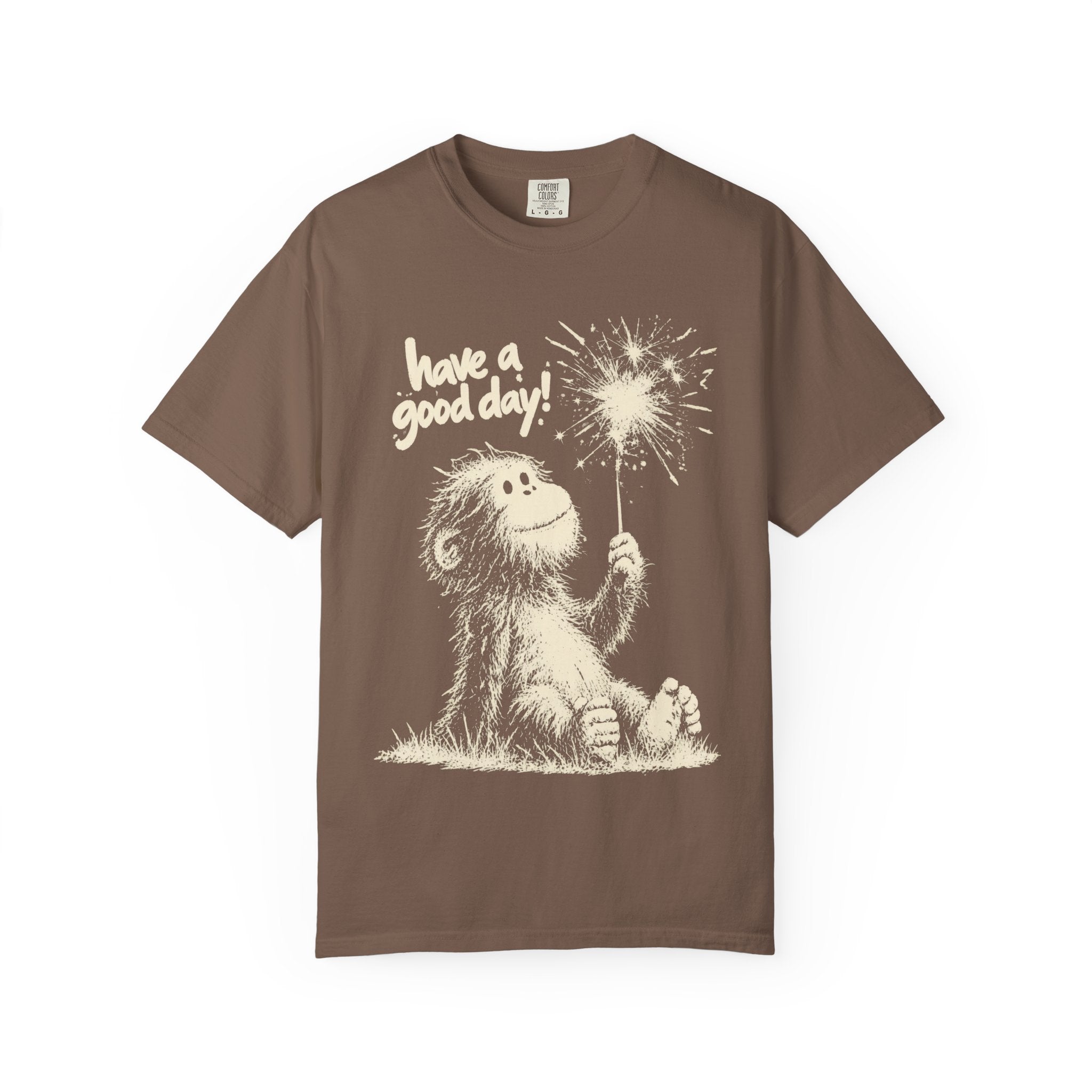 Baby Bigfoot sparkler graphic T-shirt product view