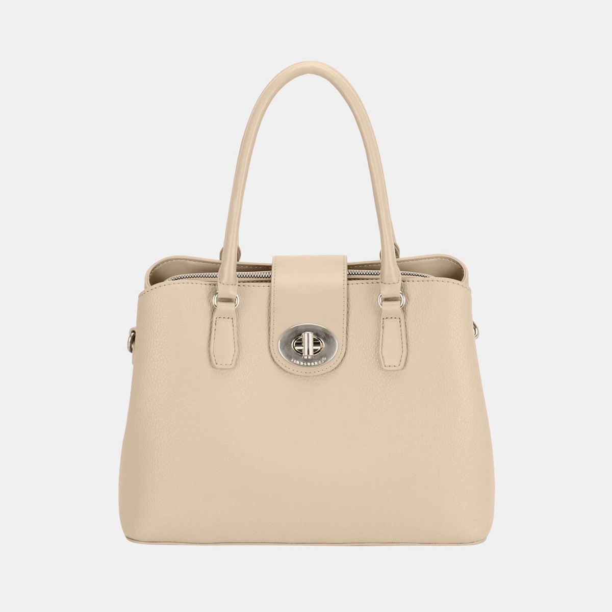 David Jones PU Leather Twist-Lock Tote Bag, David Jones, $ 55.00