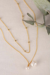 Natural Pearl Pendant Necklace, Lilou, $ 19.95