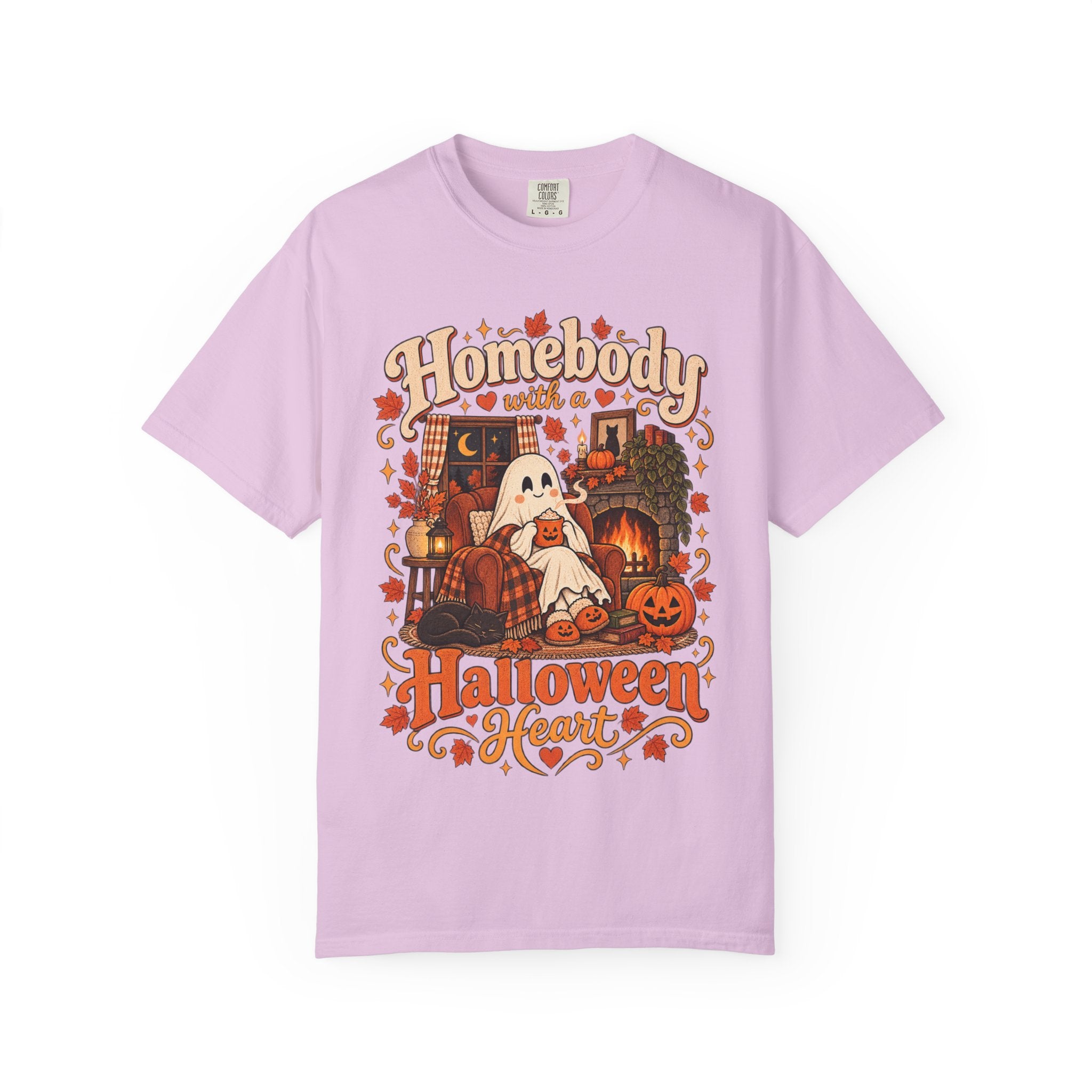 Homebody Halloween Heart T-shirt with ghost and pumpkin graphic product photo 30