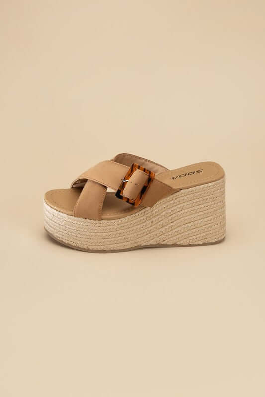 Manta Espadrille Platform  Wedges Slides Sandals