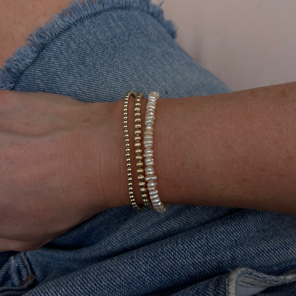 Bri Triple Bracelet Stack | 14K Gold Filled & Pearl, Bracelets, $ 182.00, A Moment Of Now™
