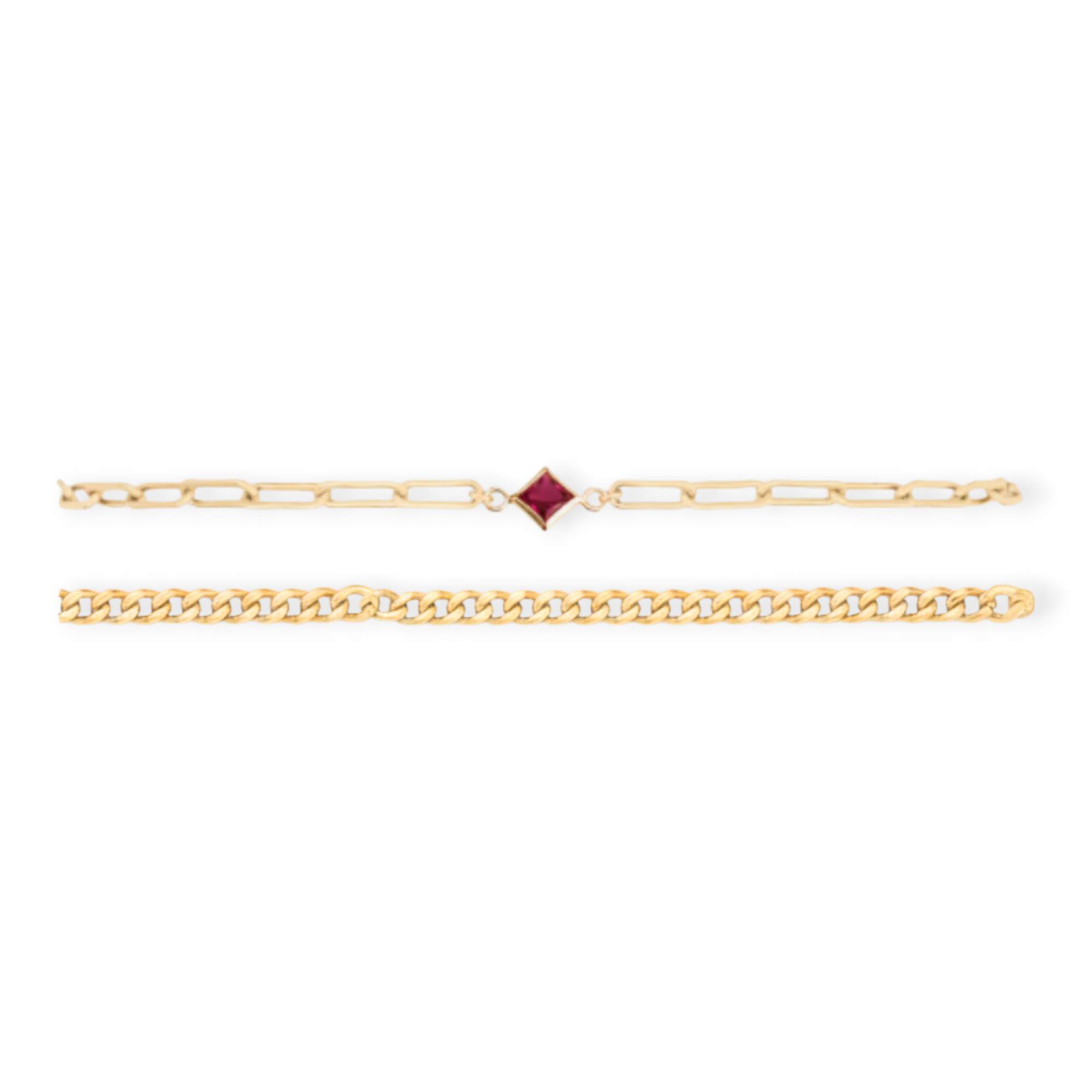 Birthstone Gabi Curb Bracelet Stack | 14K Gold Filled, Bracelets, $ 128.00, A Moment Of Now™