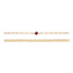Birthstone Gabi Curb Bracelet Stack | 14K Gold Filled, Bracelets, $ 128.00, A Moment Of Now™