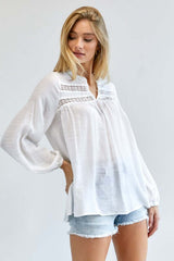 Off White V-Neck Blouse Top, Davi & Dani, $ 56.95