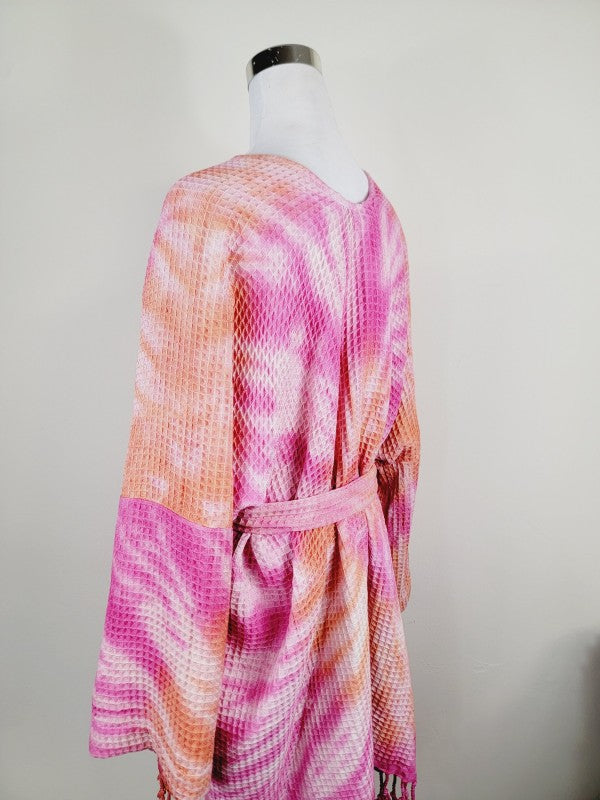 Unisex Waffle Cotton Robe Orange/Pink | Bath & Beach, Robes, $ 80.00, A Moment Of Now™