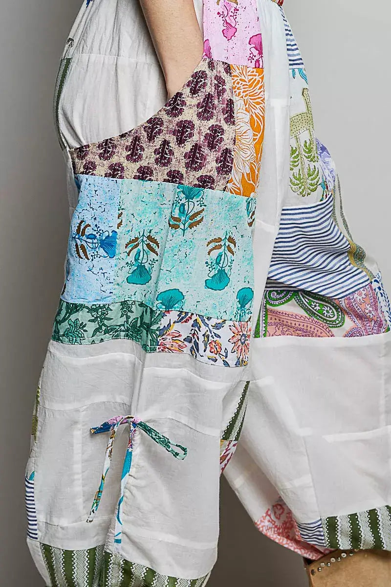 Ivory Printed Patchwork Wide Leg Pants Boho Fashion, Pants, $ 65.00, A Moment Of Now™