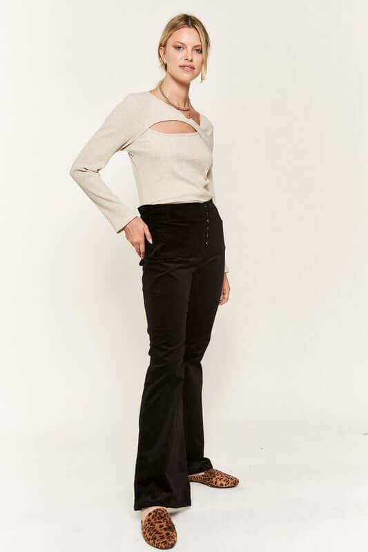 CORDUROY FLARE PANTS JJB5029, Jade By Jane, $ 65.00