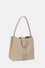 David Jones Leather Trim Shoulder Bag in Taupe, Shoulder Bags, $ 49.00, A Moment Of Now™