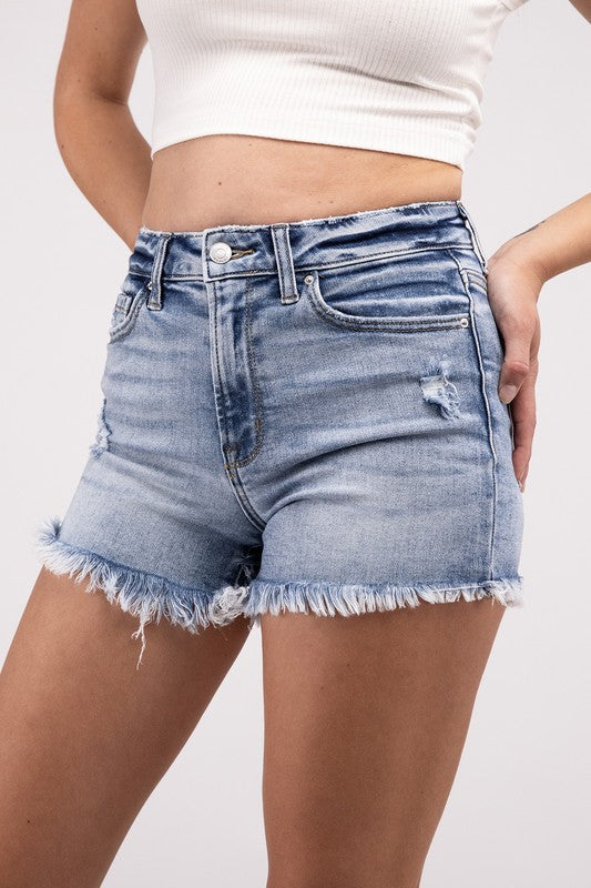 Shop Raw Frayed Hem Ripped Denim Shorts, , USA Boutique