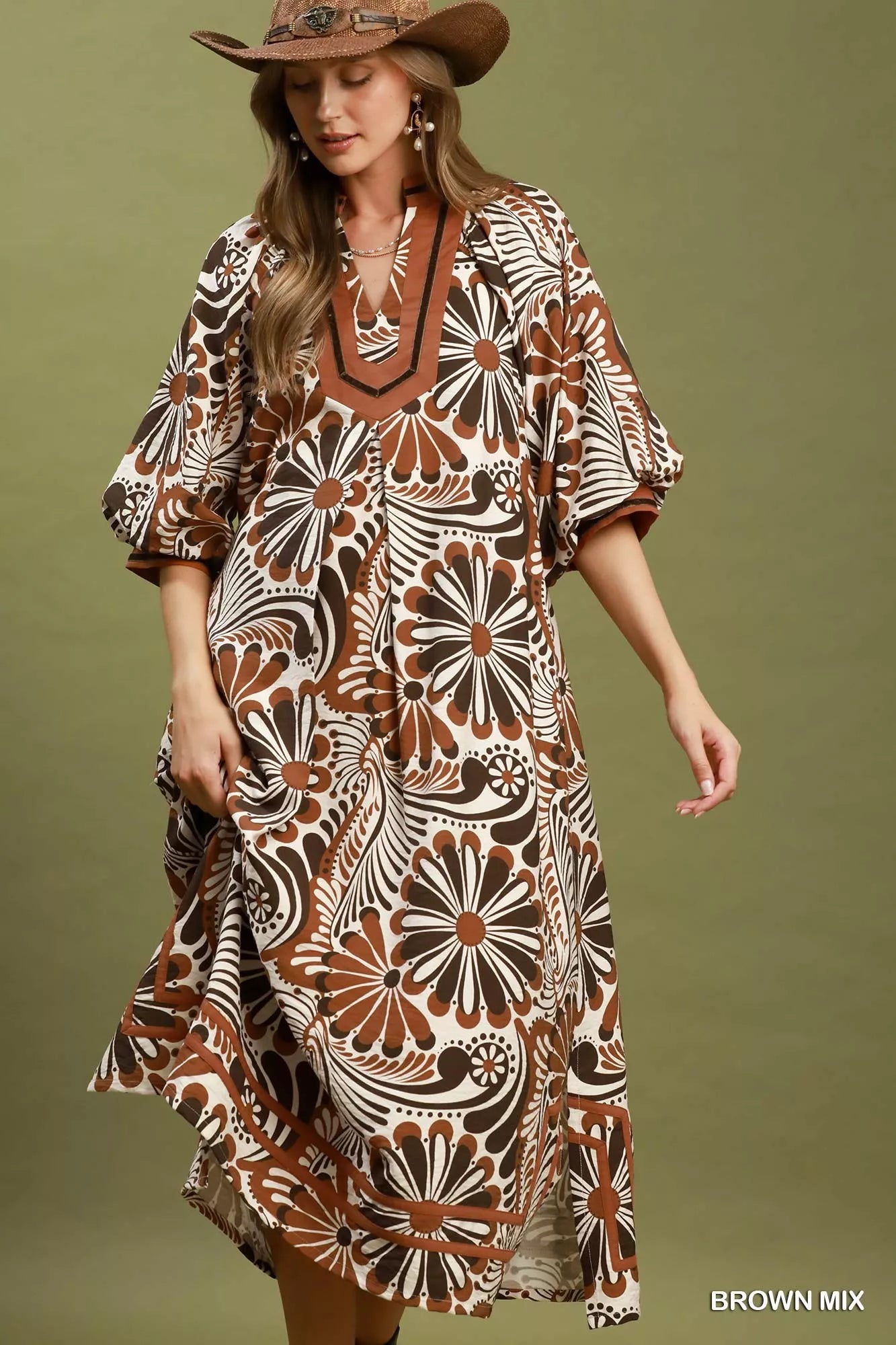 Abstract Print Midi Dress | Boutique In USA, Dresses, $ 69.00, A Moment Of Now™