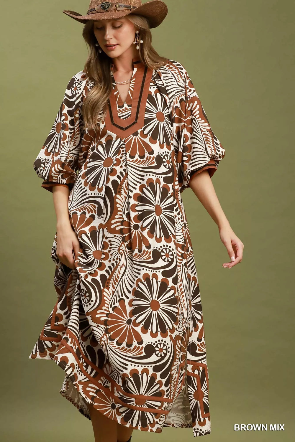 Abstract Print Midi Dress | Boutique In USA, Dresses, $ 69.00, A Moment Of Now™