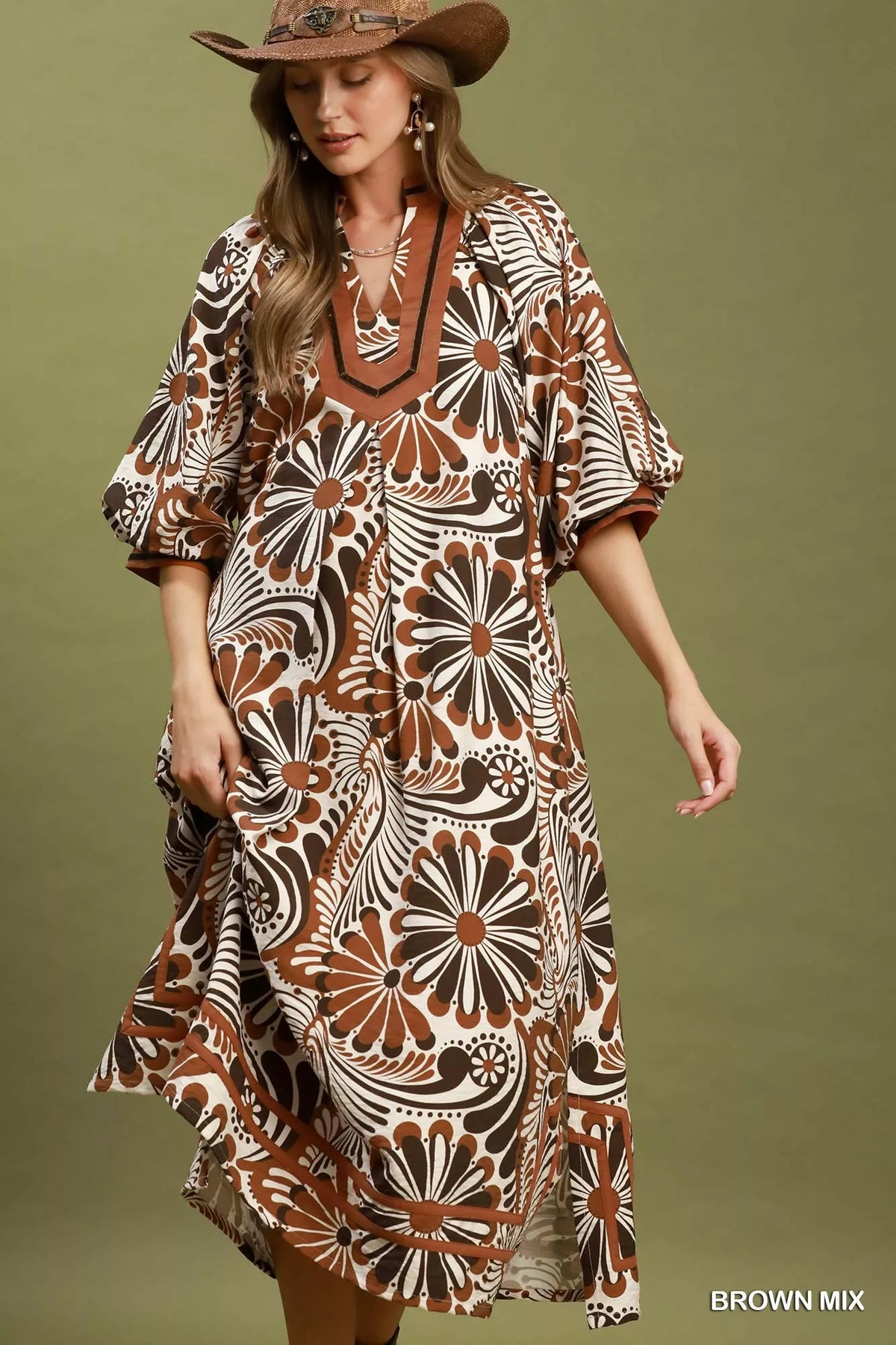 Abstract Print Midi Dress | Boutique In USA, Dresses, $ 69.00, A Moment Of Now™
