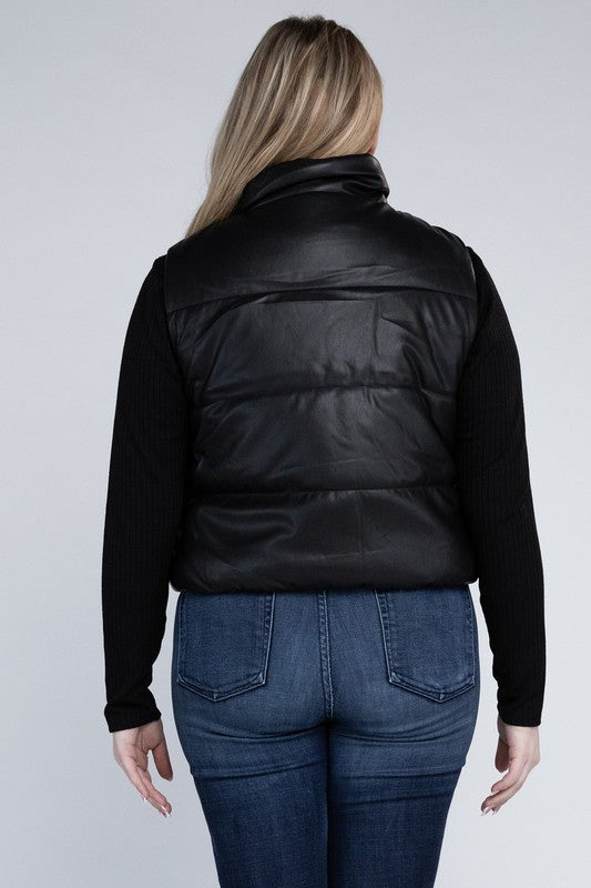 Plus Size Puffer Vest Jacket