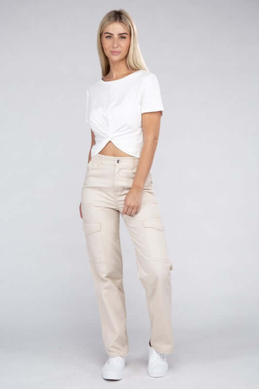 Shop Everyday Wear Elastic-Waist Cargo Pants For Women | Boutique Clothing, Pants, USA Boutique