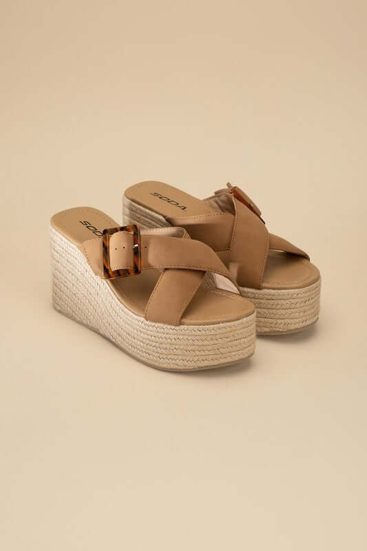 Manta Espadrille Platform  Wedges Slides Sandals