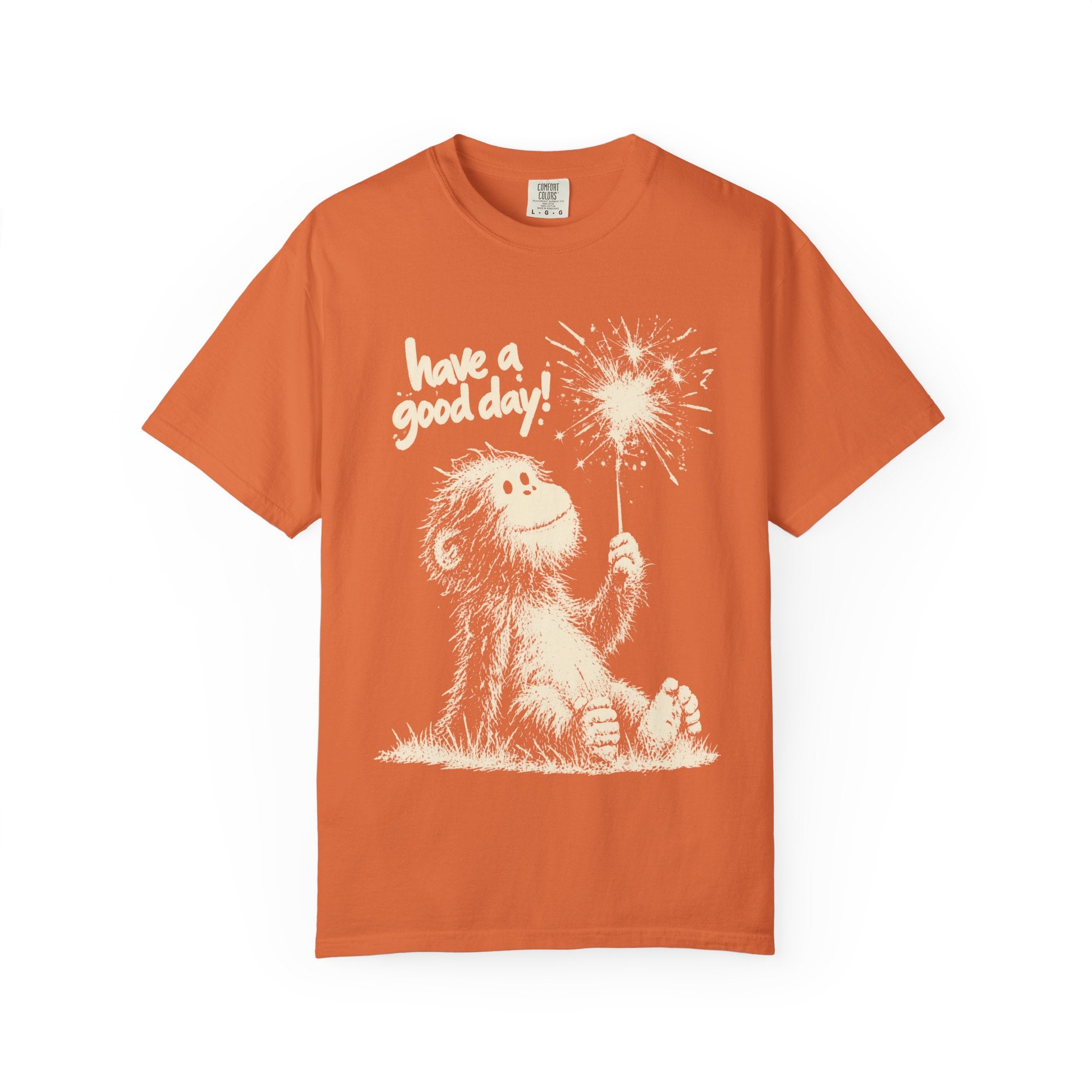 Baby Bigfoot Have a Good Day Comfort Colors 1717 T-shirt product mockup
