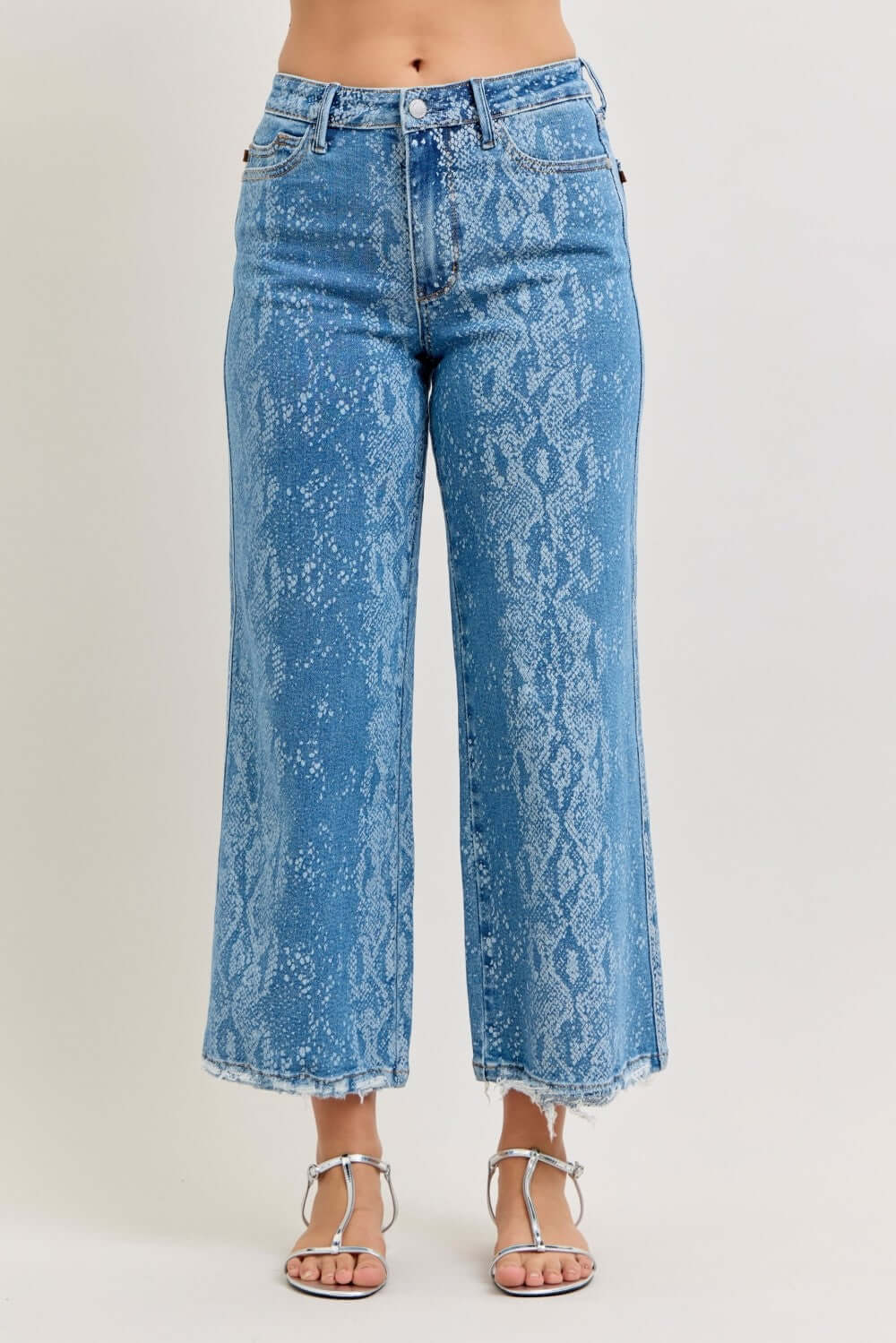 Judy Blue High Rise Ankle Wide Leg Jeans | Print Denim, Jeans, $ 79.00, A Moment Of Now™