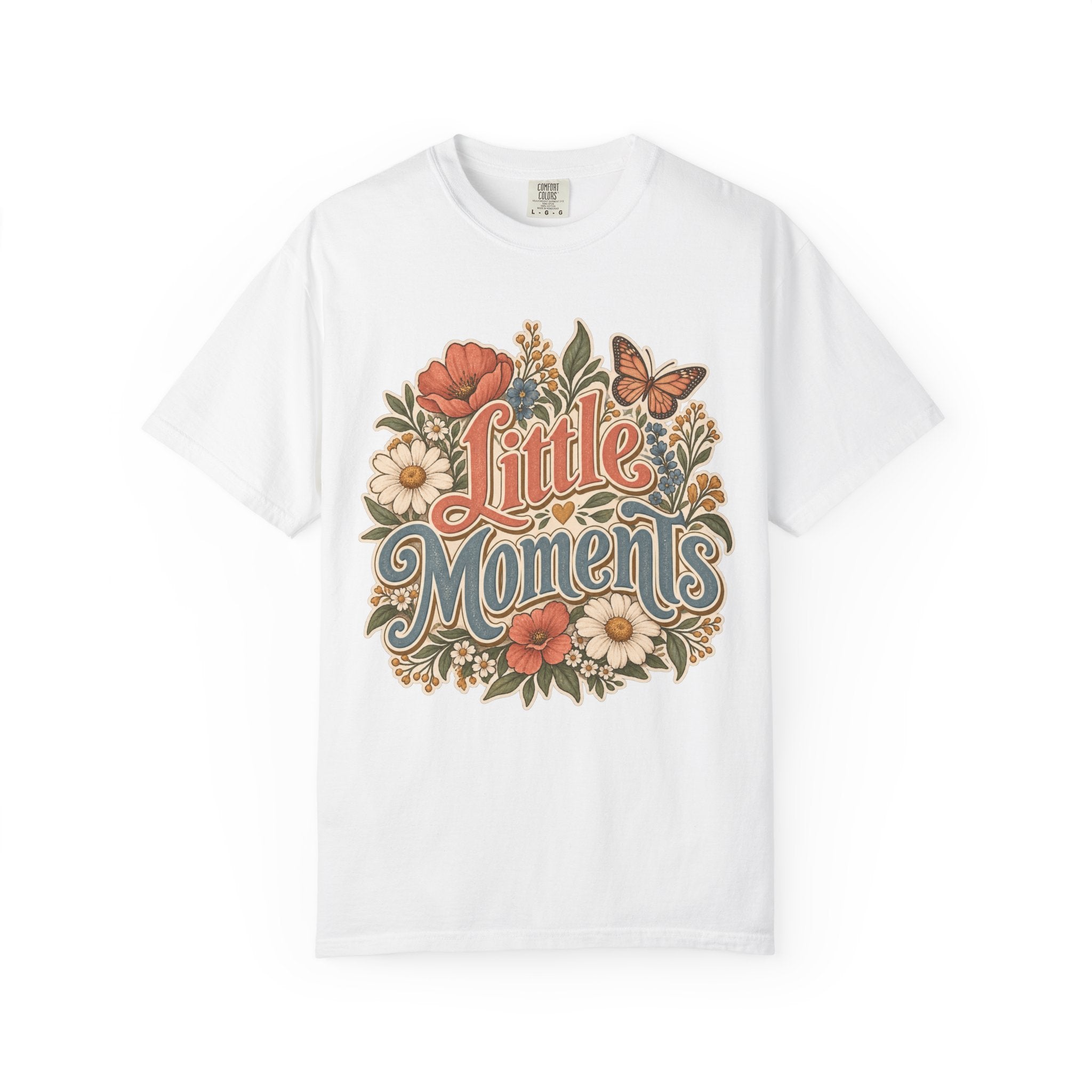 Little Moments T-Shirt — Vintage Floral Butterfly Comfort Colors® Tee