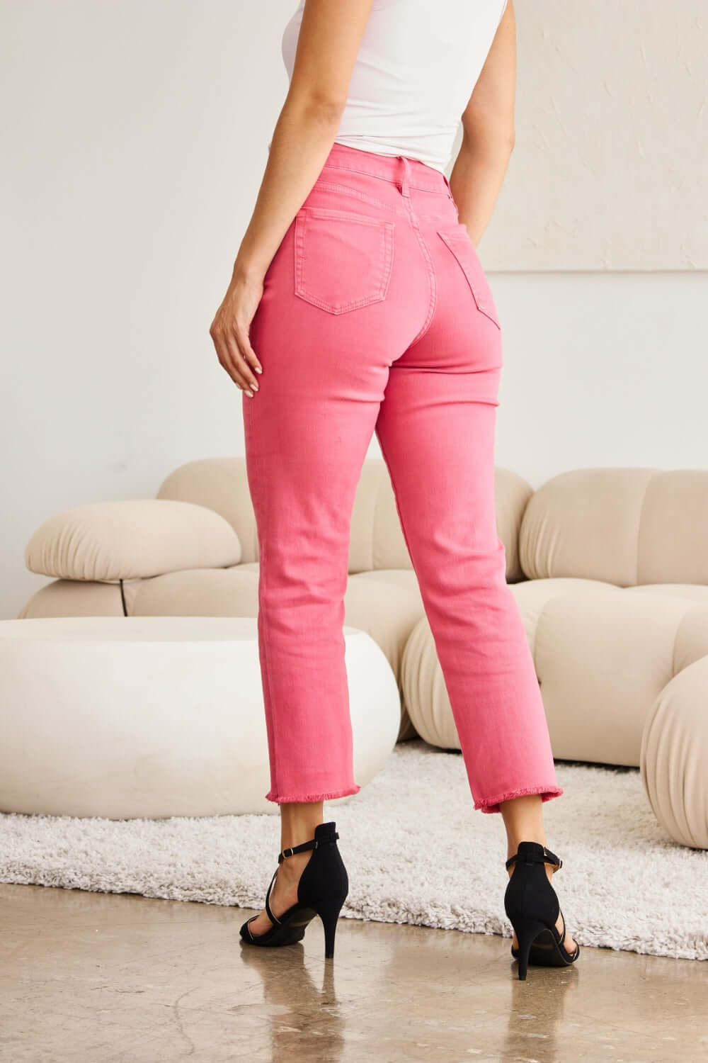 Sunkissed Pink Crop Dylan Tummy Control Jeans, Jeans, $ 59.00, A Moment Of Now™