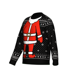 Holiday Christmas Black Santa Unisex Sweater