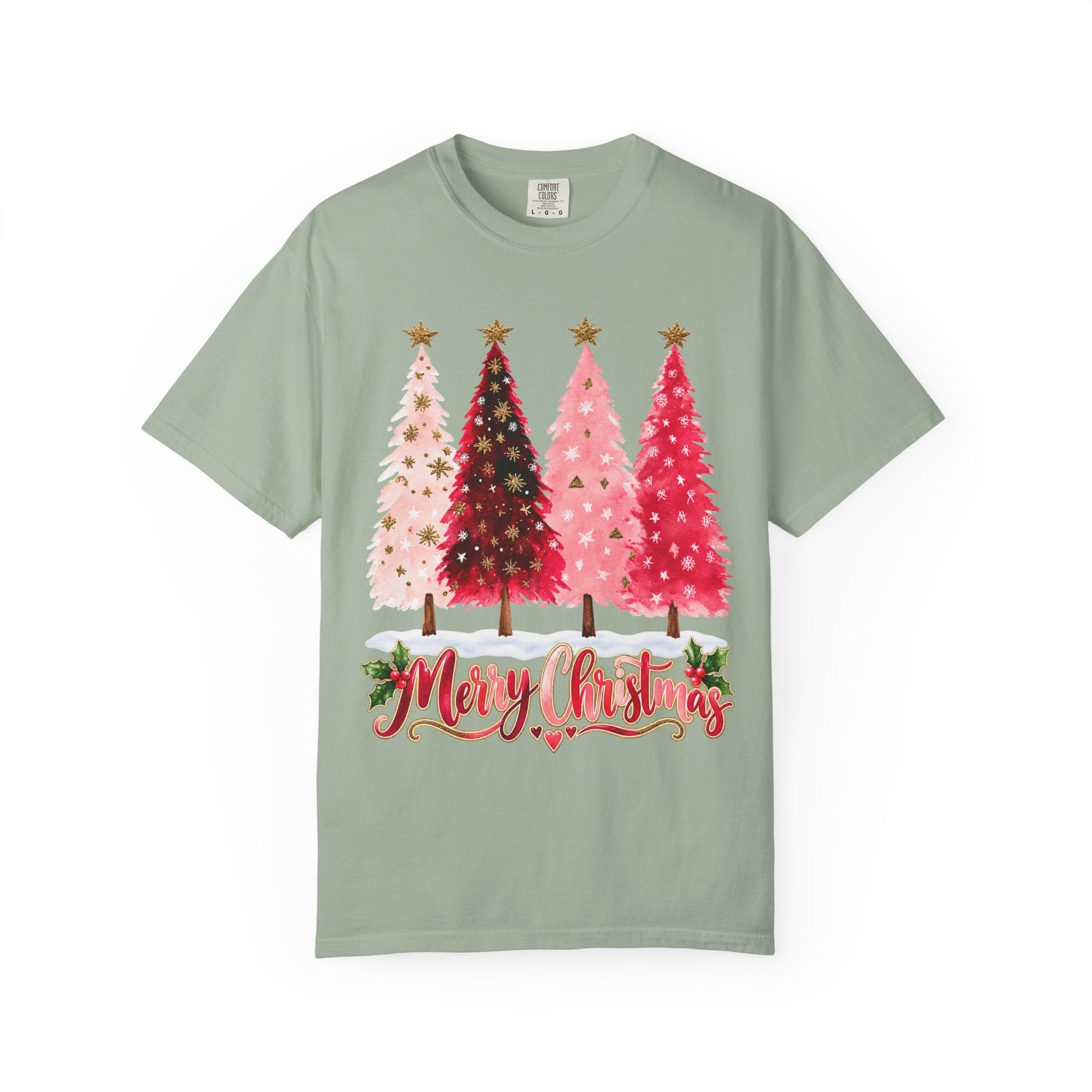 Merry Christmas Pink Tree T-Shirt - t-shirt product image 5