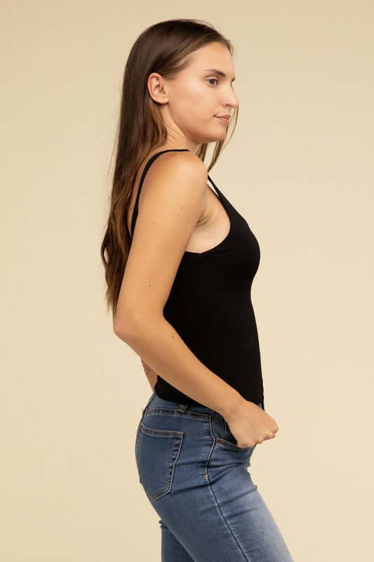 Double Layer Round Neck Tank Top, ZENANA, $ 17.95