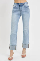 RISEN High Rise Straight Cuffed Relaxed Jeans, , $ 65.00, A Moment Of Now™