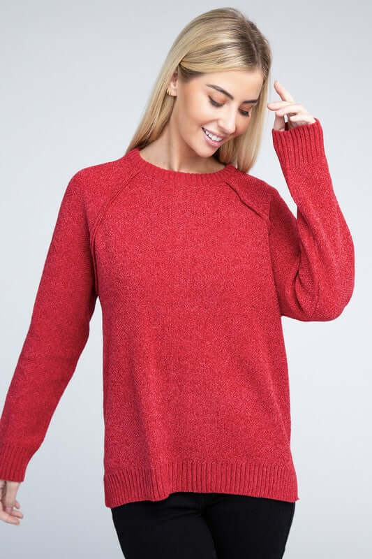 Raglan Chenille Sweater, ZENANA, $ 39.00