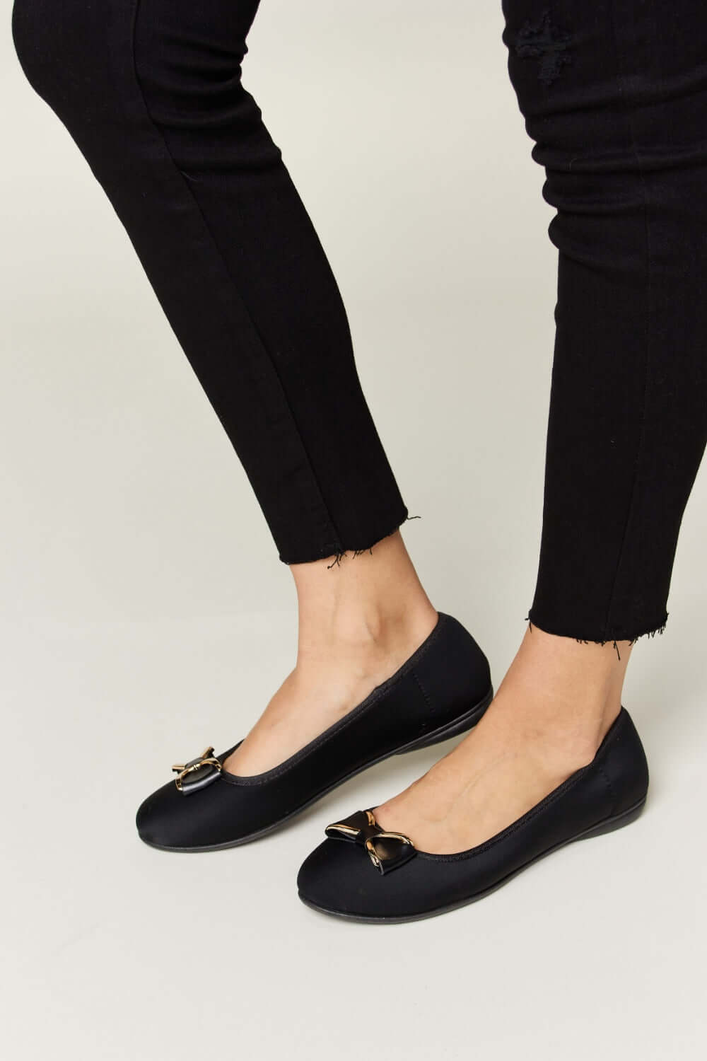 Charcoal Metal Buckle Flats Loafers - Chic & Comfortable, Flats, $ 25.00, A Moment Of Now™
