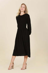 Dressed up Ruched Long Sleeve Midi Dress, Lilou, $ 52.95