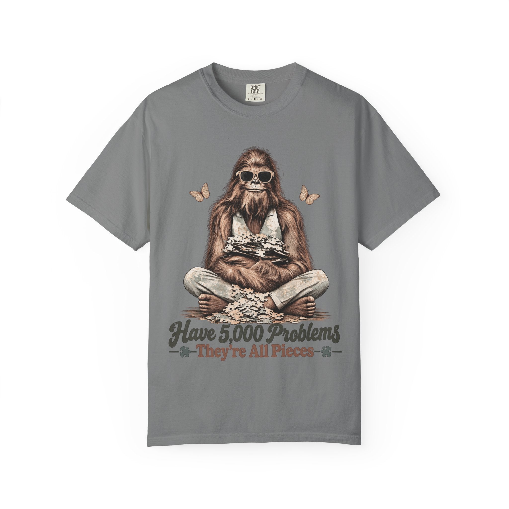 Bigfoot Puzzle Lover T-Shirt – Have 5,000 Problems, They're All Pieces