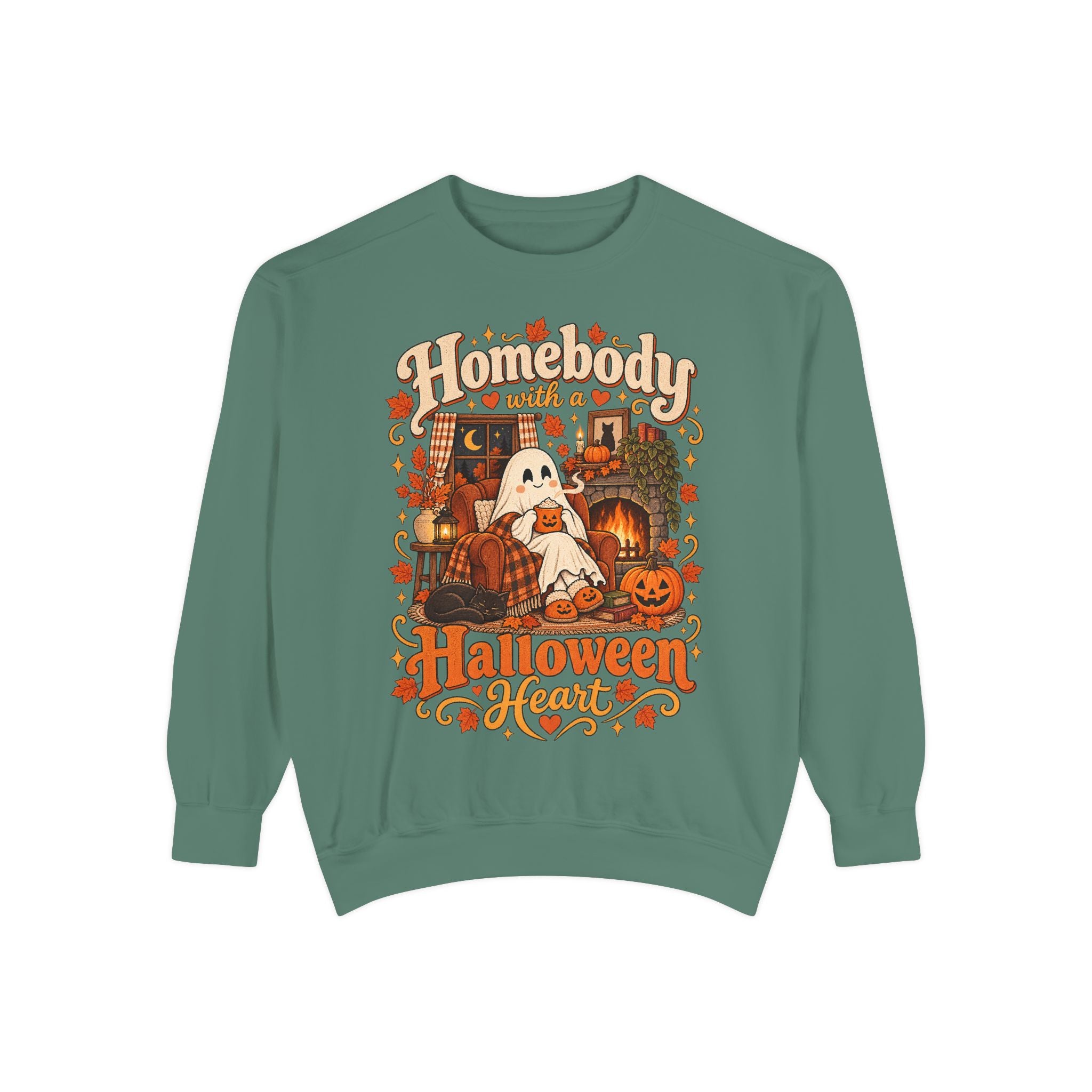 Homebody Halloween sweatshirt with ghost and pumpkin graphic product photo 19