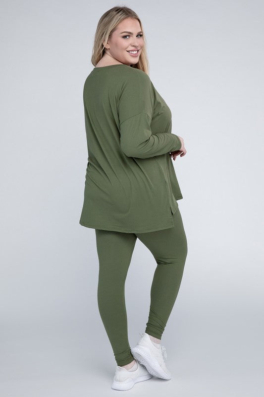 Shop Plus Size Brushed DTY Microfiber Loungewear Set For Women, Outfit Sets, USA Boutique